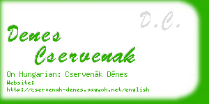 denes cservenak business card